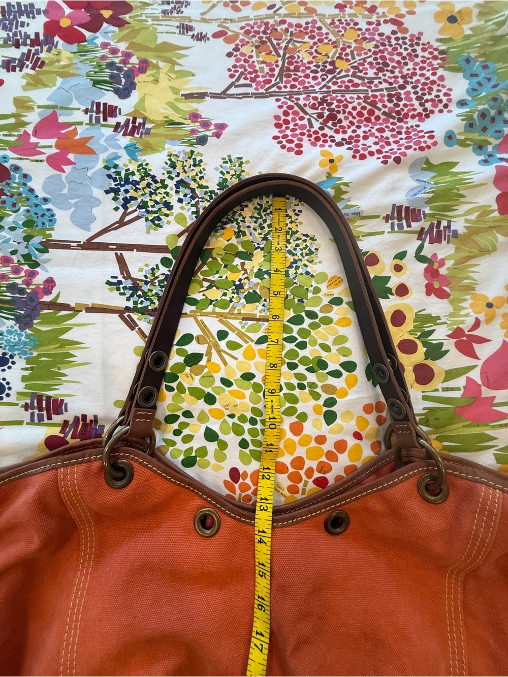 Gorgeous Lucky Brand Oversized Orange Pink Suede Canvas Travel Tote Y2K Rare. π©·π§‘ - Picture 13 of 15